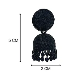 Varico Black Dome Shaped Jhumkas image 2