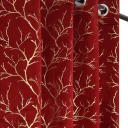 GEET CREATIONS Maroon Floral Door Curtain image 3