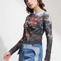 ESPYR By Tokyo Talkies Print Crop Top image 4