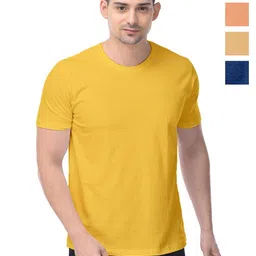 COLOR CAPITAL Unisex Pack Of 4 Solid Round Neck Cotton T-shirts-picture-38