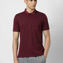Van Heusen Flex Men Solid Polo Collar Cotton Slim Fit T-shirt-picture-35