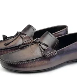 SHUTIQ Men Textured Leather Loafers image 4