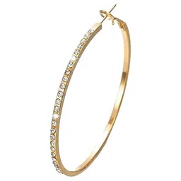 DN Creation Gold Plated Crystals & CZ Studded Circular Hoop Earrings image 4