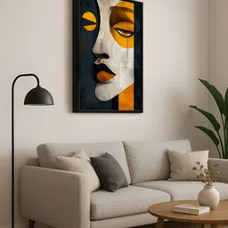 999Store Black & Yellow Canvas Abstract Wall Paintings image 4