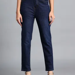 HERE&NOW Women Navy Blue Slim Fit High-Rise Jeans-picture-17