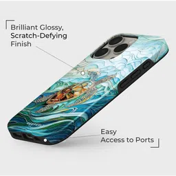 PEEPERLY Women Turtle Graphic Printed Impact Resistant iPhone 13 Pro Crystal Back Case image 5