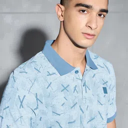 Technosport Abstract Printed Polo Collar Matpiq Anti Static Slim Fit T-Shirt image 3