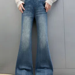 LULU & SKY Girls Bootcut Mid-Rise Light Fade Stretchable Jeans-picture-20