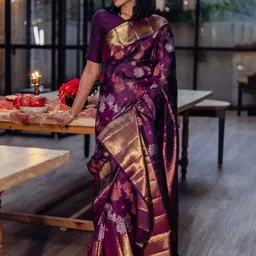 Moda Rapido Woven Design Zari Art Silk Handloom Banarasi Saree image 4