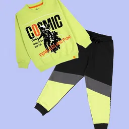 KiddoPanti Boys Printed Round Neck Pure Cotton Sweatshirt With Jogger-picture-23