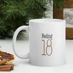 Mr UVD White & Brown Typography Printed Ceramic Glossy Mug - 350 ml image 3