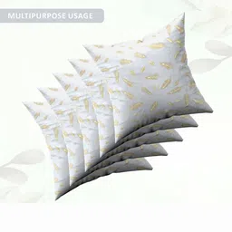 Aura Grey & Gold-Toned Set of 5 Ethnic Motifs Velvet Square Cushion Covers image 4