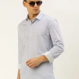 SHOWOFFFF Men Comfort Slim Fit Pinstripes Striped Casual Shirt-image-66