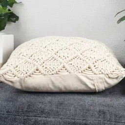 HOMADORN Off White Set of 2 Ethnic Motifs Square Cushion Covers image 5
