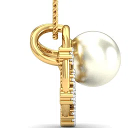 KUBERBOX 18K Gold Allunare Pearl Diamond-Studded Pendant -0.78 gm image 4