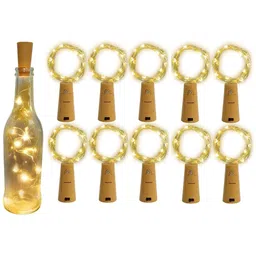 ENORMITY 10-Pcs Yellow Rice Shaped  Cork LED String Lights-picture-20