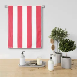 Urban Magic Pink & White Striped 160 GSM Bath Towel-picture-37