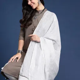 Taavi Woven Design Linen Dupatta image 1