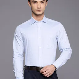 Louis Philippe Classic Geometric Self Design Formal Shirt image 1