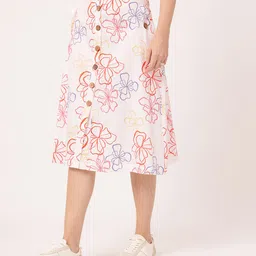 DressBerry Women Holiday Chic Floral Print A-Line Midi Skirt-picture-28