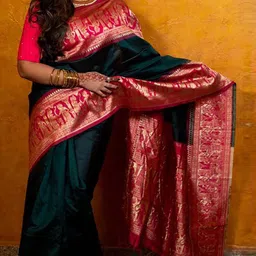 BerMondsey Woven Design Zari Banarasi Saree-picture-30