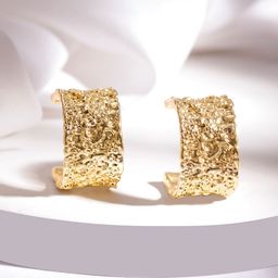 Rubans 18K Gold Plated Statement Hoop Earrings-picture-9