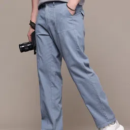 The Roadster Lifestyle Co. Men Relaxed Pure Cotton Loose Fit Trousers-picture-16