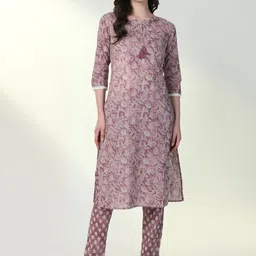 SHOWOFF Floral Printed Kurta with Trouser image 2