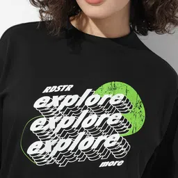 The Roadster Life Co. Typography Printed Drop-Shoulder Pure Cotton Oversized T-shirt image 2