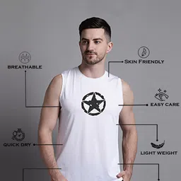 Friskers Graphic Printed Sleeveless Slim Fit Innerwear Vests image 2