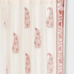 fabindia home Fabindia Mazin Red & White 5 ft. Window Curtain - Single Piece image 2