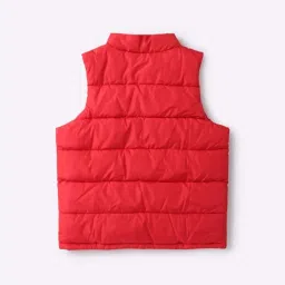 GAP Boys Red Regular Fit Solid Sleeveless Jacket image 2