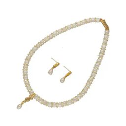 Sri Jagdamba Pearls Dealer Twisted 1 Line Pearl Necklace Set-picture-40