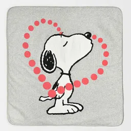 MiArcus Grey & White Printed Blanket & Snoopy Toy image 3