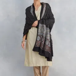 Fabindia Black Printed Dupatta image 2