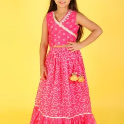 Lil Drama Kids Pink Printed Lehenga with Choli image 1