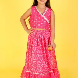 Lil Drama Kids Pink Printed Lehenga with Choli image 3
