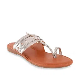 Rocia by Regal Women's Silver Toe Ring Sandals image 2