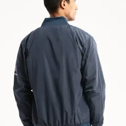 SHOWOFFFF Teal Slim Fit Printed Bomber Jacket image 4