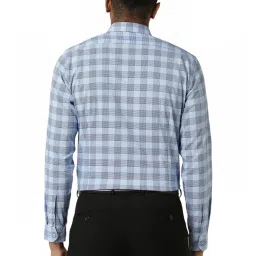 Van Heusen Blue Slim Fit Checks Shirt image 2