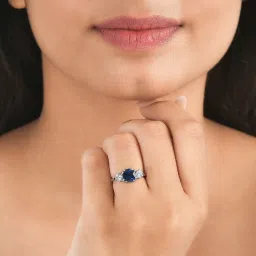 Ornate Jewels 925 Silver 1.5 Carat Blue Sapphire Meghan Markle Ring image 2
