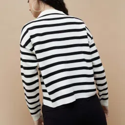 Ginger by Lifestyle White & Black Striped Pullover image 2