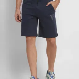 Van Heusen Navy Cotton Regular Fit Shorts-picture-38