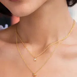 Shaya 92.5 Sterling Silver Talking to the Moon Necklace for Women-image-9