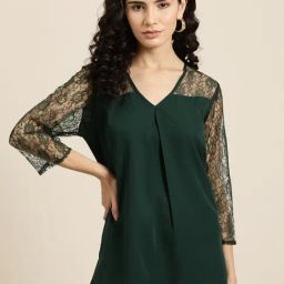 Qurvii Green Regular fit Top-picture-33