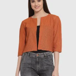 Style Quotient Rust Self Print Shrug-image-91