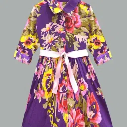 A.T.U.N. Kids Multicolor Floral Print Full Sleeves Dress-picture-22