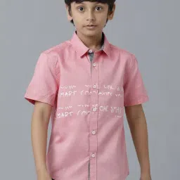 Under Fourteen Only Kids Peach Printed Shirt-image-42