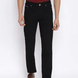 Cantabil Black Regular Fit Lightly Washed Jeans image 1