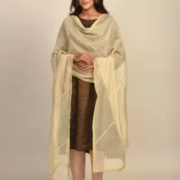 Jaypore Beige Hand Embroidered Dupatta image 3